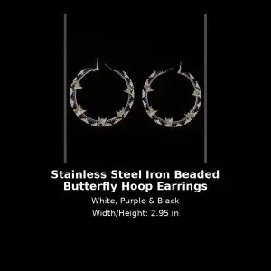 Home butterfly hoop – white/purple/black