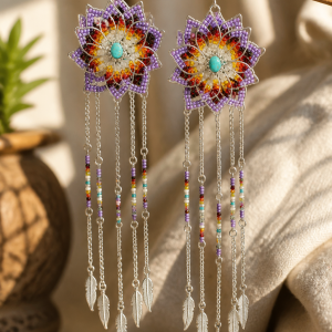 Desert Flower Collection: Fairytale Violet with 3d look of petals and Fire Color giving the flower an eternal blooming look.