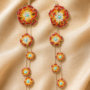 Desert Flowers Collection Special Edition: Crystal Fierce Red with 3d look of petals and Fire Color