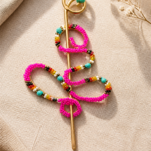 Electric Hot Pink Hair Pin with Fire Color