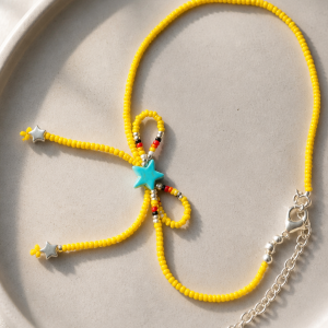 Vibrant Spring Yellow Star Bow Choker