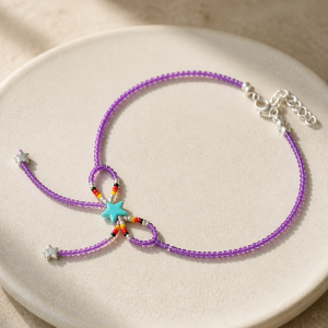 Purple Rain Star Bow Choker