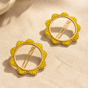 Simple Cute Elegant Sunflower Gold Iron Hair Pins
