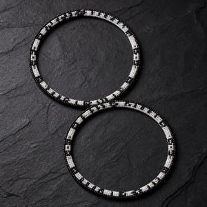 Stylish Jumbo Black and White Hoop Earrings