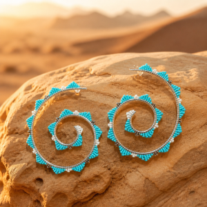 Spectacular Spiral Hoop Earrings with Electric Colors