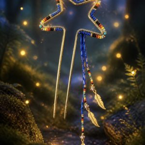 Electrify Royal Blue Gold Iron Shooting Star Hair Pin