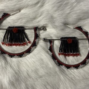 Hoop Collection Hoop Earrings Red and Black